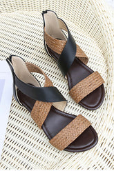 New Fashion Spring Outfit Bohemia Weave Cross Slides Vintage Sandals